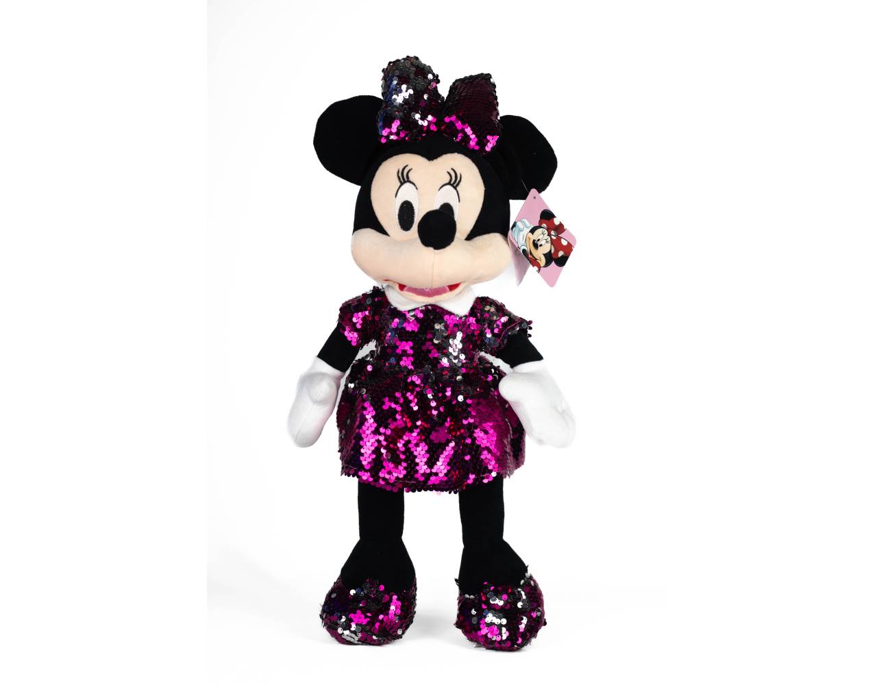 MUÑECO DE PELUCHE MINNIE LENTEJUELA ROSA