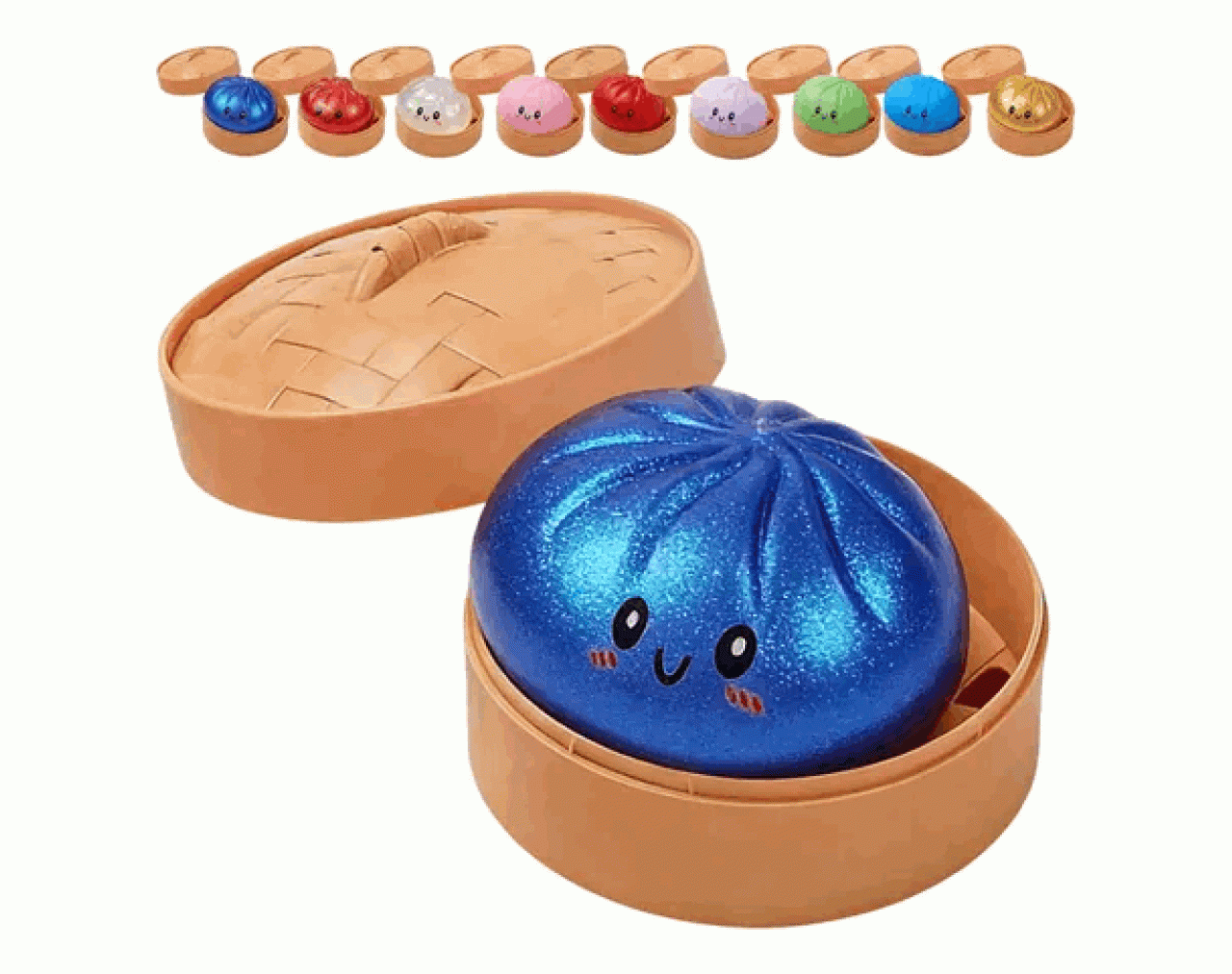 Squishy mini Dumpling Glitter - juguete antiestrés color sorpresa. 