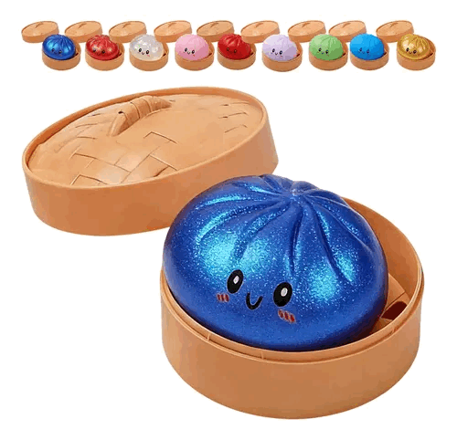 Squishy mini Dumpling Glitter - juguete antiestrés color sorpresa. 